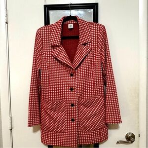 Cabi Clothing Red Houndstooth Blazer